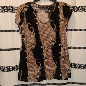 Axcess Black and Cream Fitted Blouse